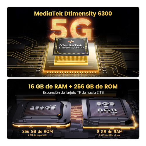 Ulefone Armor X31 Pro 5g Dual Sim Teléfono Resistente Android 14 Smartphone 6.56 16gb Ram 256gb Rom Cámara Nocturna 6050mah Nfc Negro