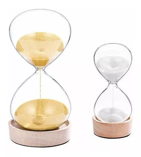  SuLiao Reloj de arena con temporizador de arena de 60 minutos:  reloj de arena dorada de 5.1 pulgadas, reloj de arena grande de 60 minutos,  vidrio de arena único de 1