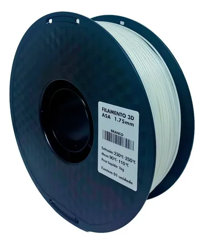 Filamento 3d Asa 1.75mm Masterprint Branco Rolo 1kg Resistente A Uv