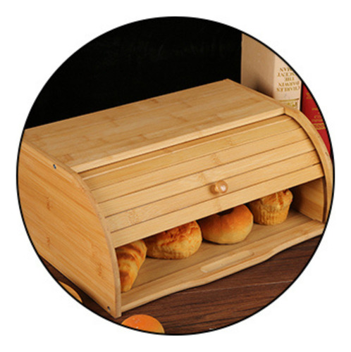 Caja Madera Para Pan Color Blanco 24x35x15cm Topsoc