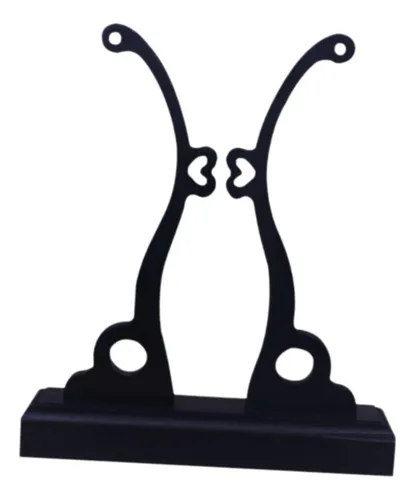 Soporte De Ventilador De Mano Chino Madera Grande Negro