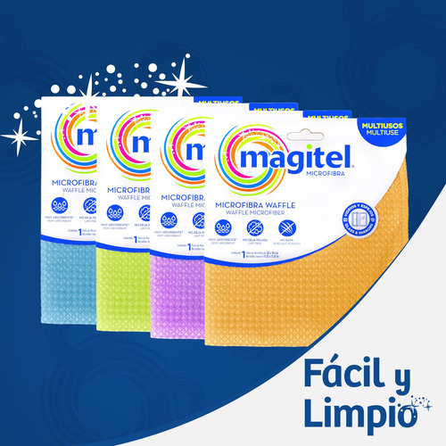 Paño De Microfibra Waffle Caja Con 12 Piezas Multicolor