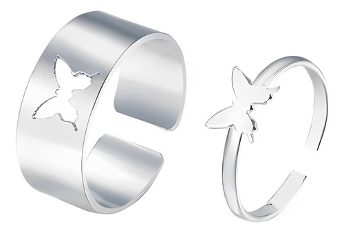 Anillos Para Parejas Novios Amigos Mariposa Joya Plata 950