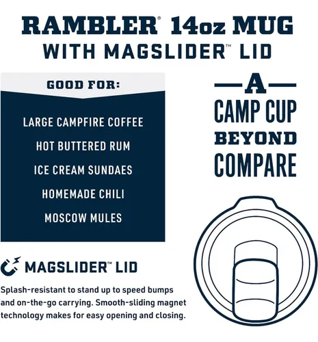 Amazon.co.jp: YETI Rambler 14 oz Mug, Vacuum Insulated