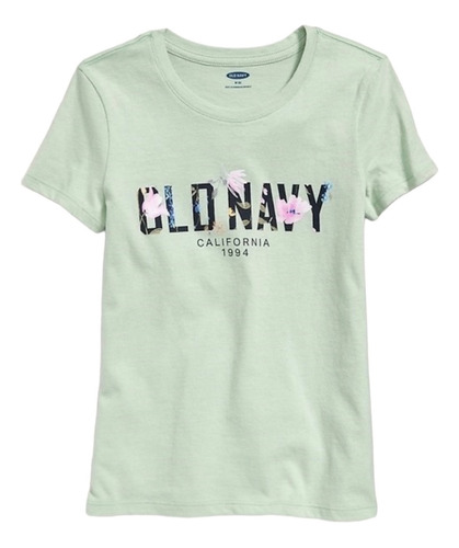 Playera Old Navy Con Logo Floreado Para Niña