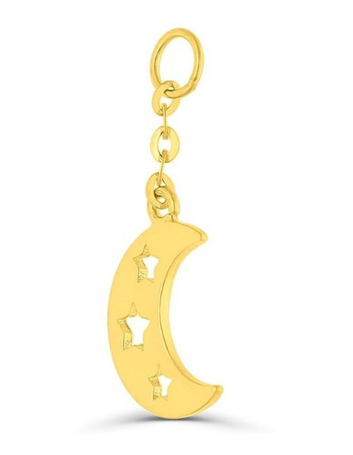 Arete Charm En Forma De Luna De Oro Amarillo 14k (1 Pieza)