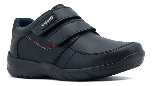 Zapato Escolar Antiderrapante Para Niño 100% Piel Con Velcro
