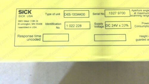 Sick C40p-1003ah010, Light Curtain Pair, 7027679, New #2 Ccf