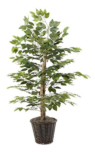 Arbusto De Ficus Artificial De 4 Pies Con Hojas Verde