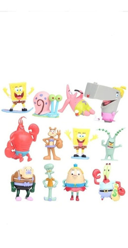 Bob Esponja Set De 12 Personajes 7cm 10cm Con Envio Gratis