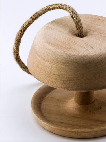 Lámpara De Mesa O Recibidores Tallada En Madera Landmark + Estructura Marrón Claro