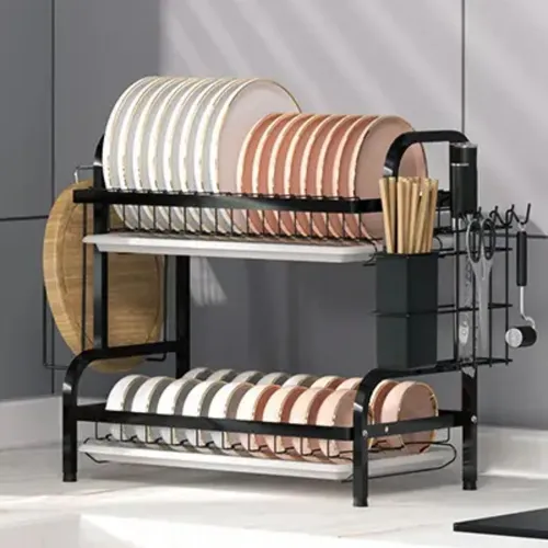 Escurridor Seca Platos vajilla y Cubiertos Mesada Cocina de 2 Niveles IMBACK