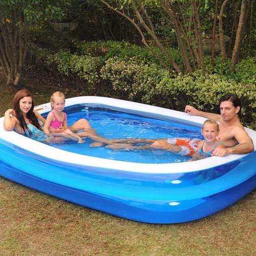Alberca Piscina Inflable Rectangular 2.62 X 1.75 X .51 M Color Azul