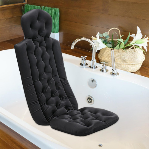 Almohadas De Baño, Estera Portátil, Ventosas, Negro