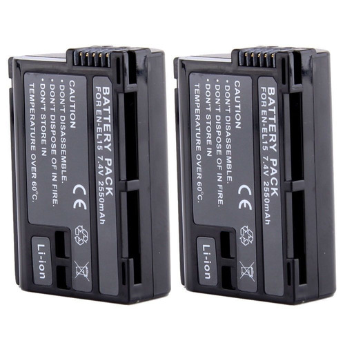 2pcs 7.4v Batería De La Cámara De 2550mah En-el15 Para D7000