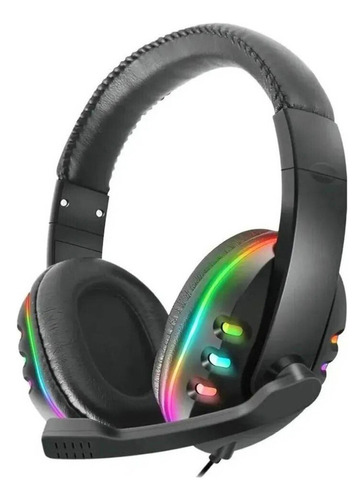 Fone de ouvido over-ear gamer Konigsaigg K8007 preto com luz LED