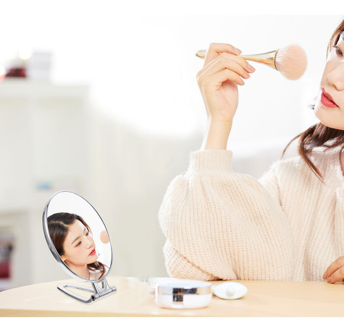 Espejo De Maquillaje Giratorio De Sobremesa Con Aumento