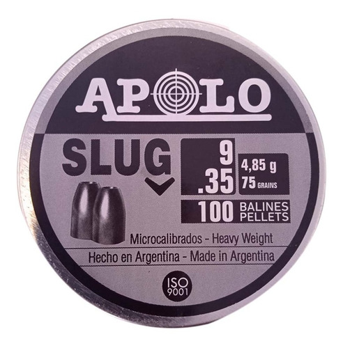 Chumbo Apolo Slug 9,35mm X100 Unidades 75grain Gran Aventura