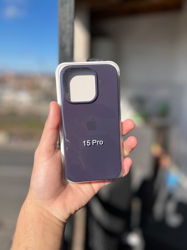 Funda Silicona Case Para Iphone 15 Pro Negro Lisa