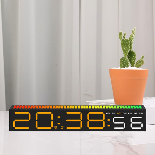 Reloj Digital Sensores De Sonido Dinámicos Amarillo Digital