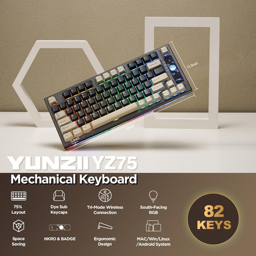 Yunzii Yz75 75% Hot Swappable Wireless Gaming Mechanical ...