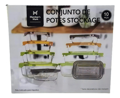Kit de soporte hermético para supermercado Marmita con 10 tarros de vidrio