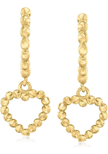 Canaria Aretes Aro Huggie Oro Amarillo 10 Quilates Con Gotas