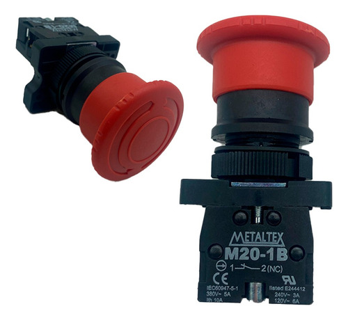 Kit Botoeira Branca Com Botão Emergencia + 2 Botões Verdes Cor Diverso 220v