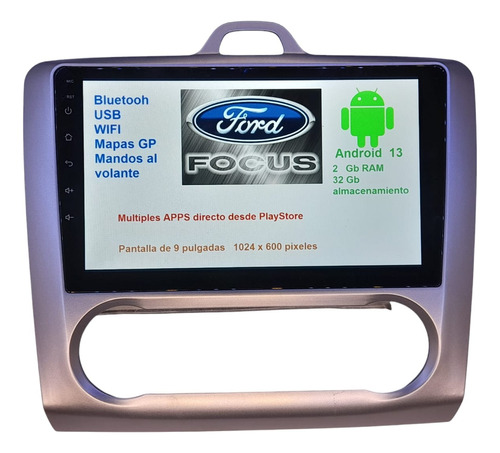 Estereo Android 9  Gps Mapas Bt  Ford Focus  2gb Ram 32 Gb