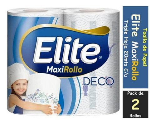 Toalla De Papel Elite Maxi Rollo Deco Metros X 2 Rollos