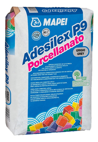 Pegamento Para Porcelanato Adesilex P9 Mapei 25 Kg Gris