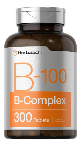 B-100 Complejo Vitamina B Horbaach B1 B2 Niac B12 Folat Biot