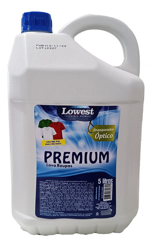 Lava Roupas Premium (branqueador Óptico) 5 Litros - Lowest