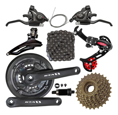 Kit 21 Vel Gta Bike Pedivela Rapidfire Cambio Com Gancheira