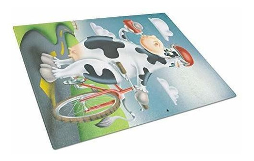 Caroline's Treasures Aph0532lcb Cow On A Bike Ride Glass Cut