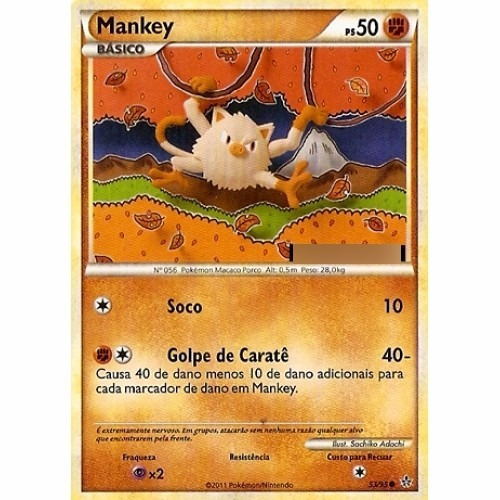 Mankey - Pokémon Fisico Comum - 53/95 - Hs Unleashed