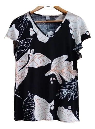 Blusa Lino Estampada Elastizada Talles Grandes