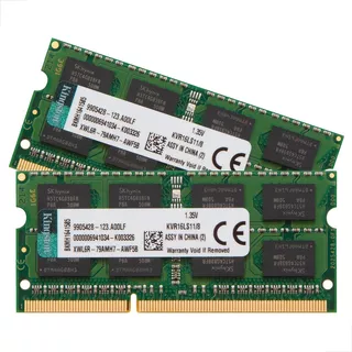 Kit Memória Kingston Ddr3 16gb(2x8gb) 1600mhz 1.35v Notebook