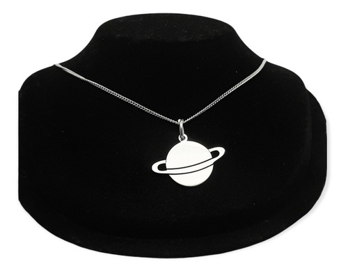 Collar Planeta Saturno En Plata 925 Con Caja De Regalo