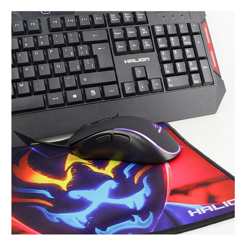 Kit Gamer Halion Ha-407c Custer 3 En 1 Con Luces Led