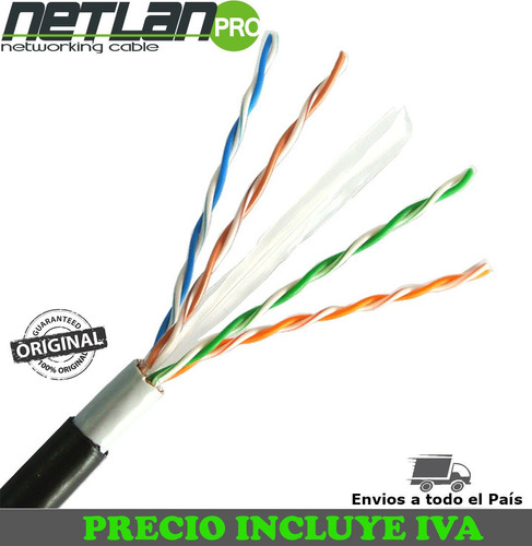 Cable Utp Cat6 Exterior 305mt Resiste Sol Lluvia 2 Chaquetas