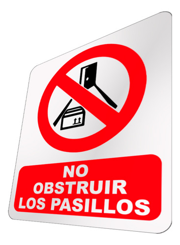 Letrero No Obstruir Los Pasillos Señalética Cartel