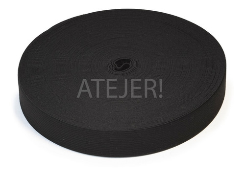 Imagen 2 de 4 de Elástico De Embutir Poliéster Jaragua 30mm X 25 Metros Negro