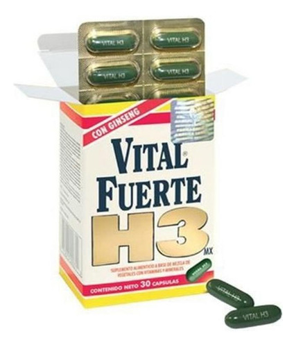 Vital Fuerte H3mx Caja Con 30 Cápsulas Sabor Sin Sabor