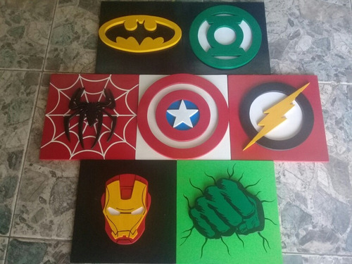 Cuadros En Relieve O 3d Motivo De Los Super Heroes