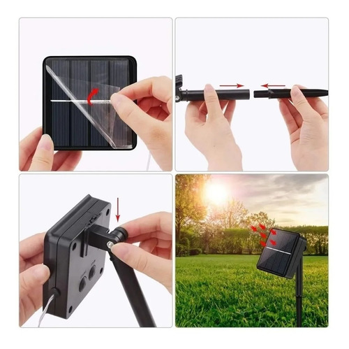 Imagen 5 de 8 de Pack X2 Luces Solares Navidad Guirnalda 10 Metros 100 Led
