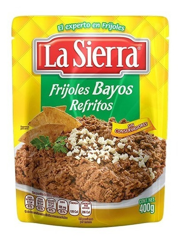 Frijoles Negros Refritos  La Sierra  En Bolsa 400 G