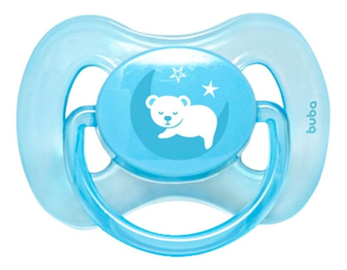 Chupeta Bebê Bpa Free +6 M Tamanho 2 Comfort Ursinho Buba Cor Azul Período de idade + 6 meses