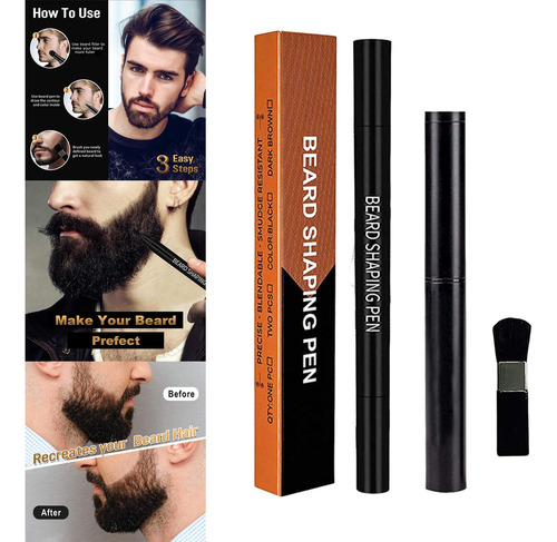Relleno De Lápiz De Barba Para Hombres De Peinado De Negro