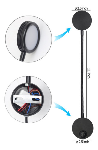 Lampara Pared Led Flexible 3 W Cuello Cisne Lectura